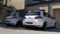 VW Golf MK6 (2 utblås) 2008-2012 Diffuser Maxton Design